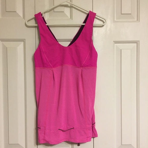 Lululemon pink workout tank w/ tie thought bottom - Picture 5 of 7